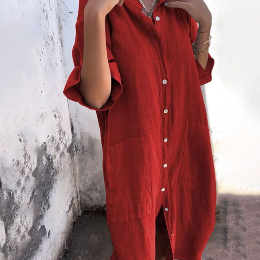 Melanie™ | Ibiza Style Casual Enkelhoogte Overhemdjurk