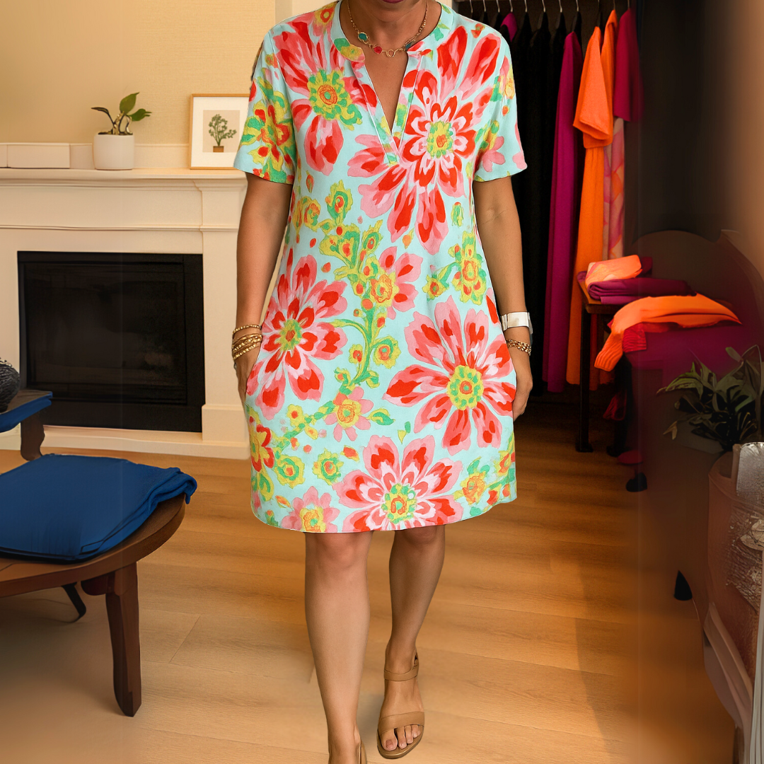 Lisette™ Print jurk met V-hals