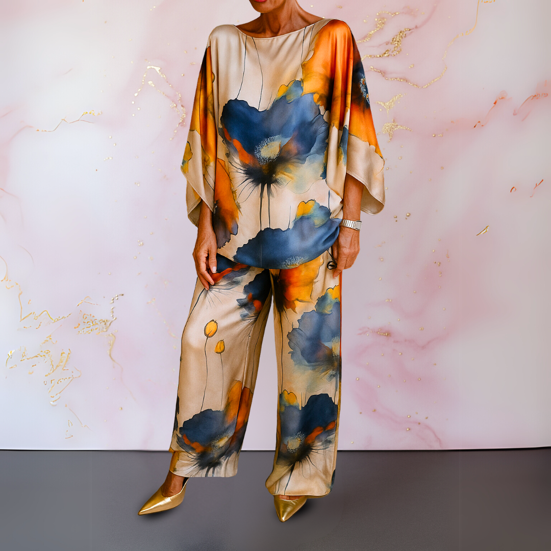 Moniek™ | Satijnen Tweedelige Damesset