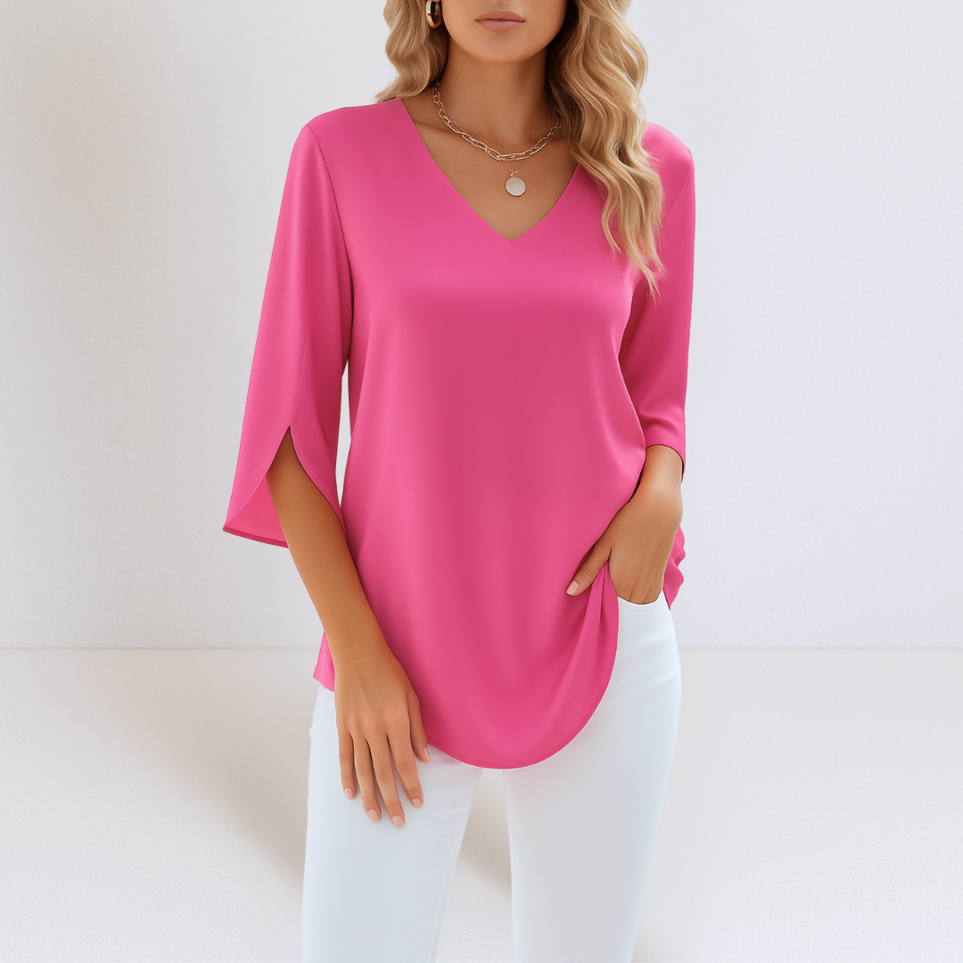 Sophie™ | Elegante blouse met V-hals en gespleten mouwen